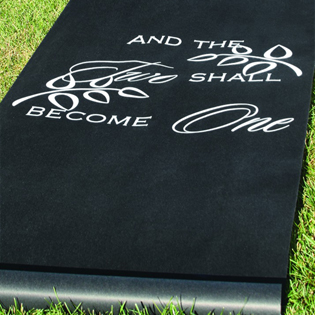 Two Shall Become One Black Aisle Runner