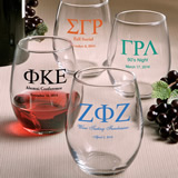 Stemless Wine Glass Favors - 9 Ounce: Greek Designs