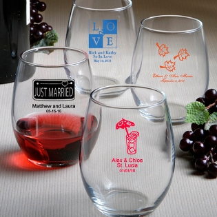 Stemless Wine Glass Favors - 9 Ounce