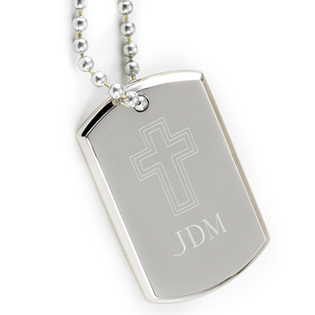 Small Inspirational Dog Tag with Engraved Cross | Bridal Party Gifts ...