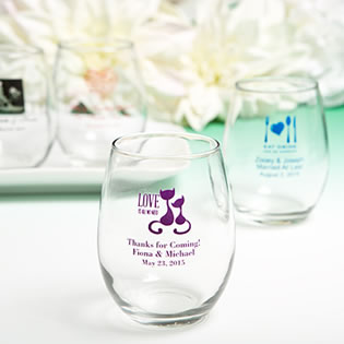 9 oz. Stemless Wine Glass - It's a Girl! (Set of 12)